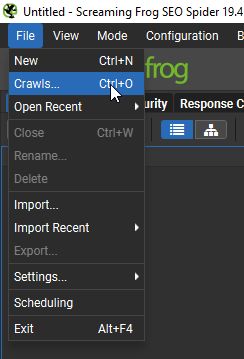 clear screaming frog seo spider cache