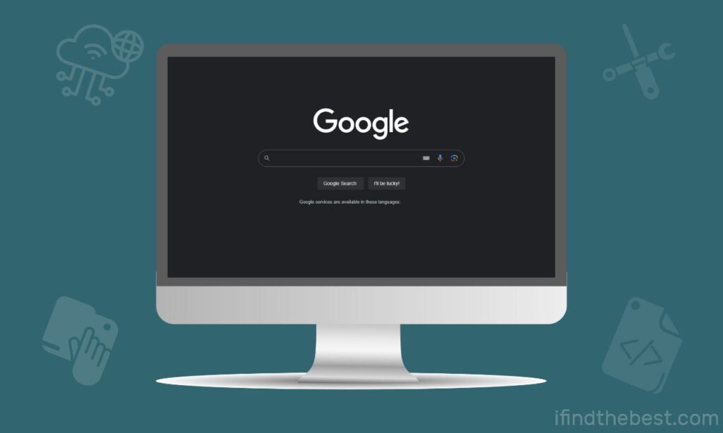a computer with an open google search